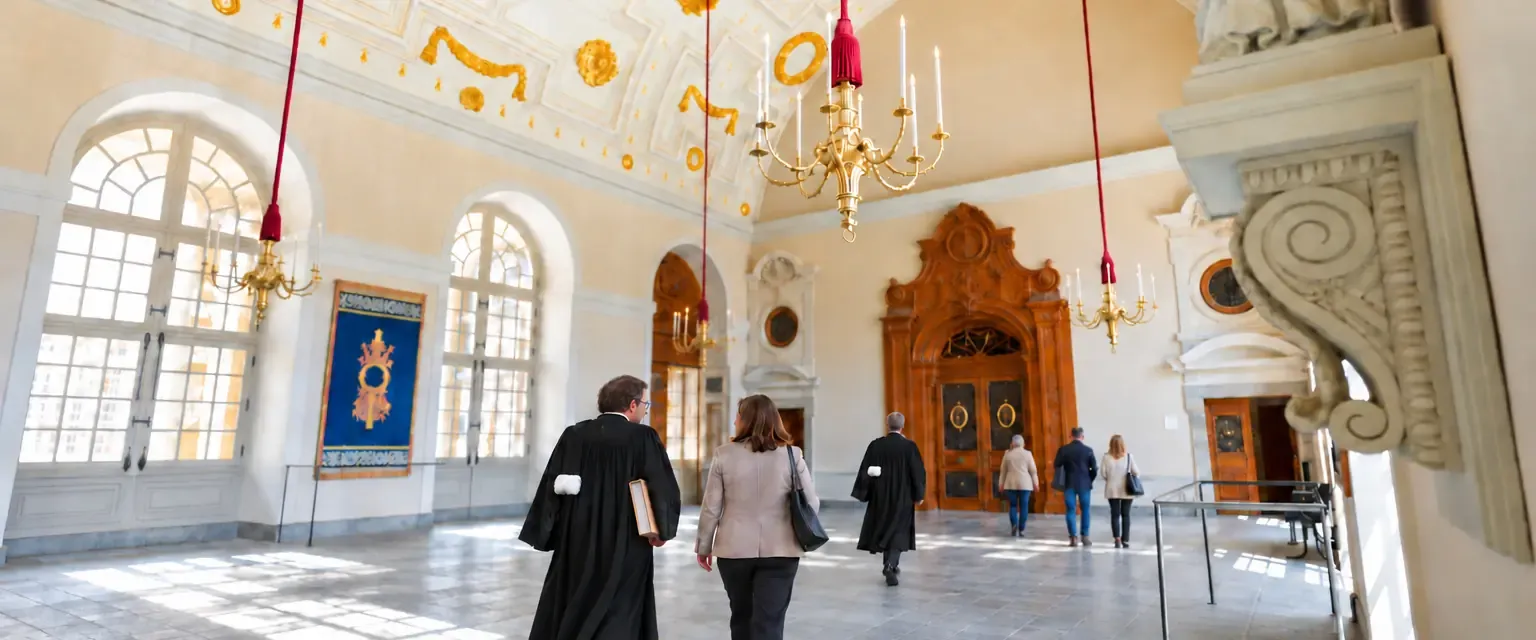 Salle des pas perdus du Parlement de Bretagne, siège de la cour d’appel de Rennes